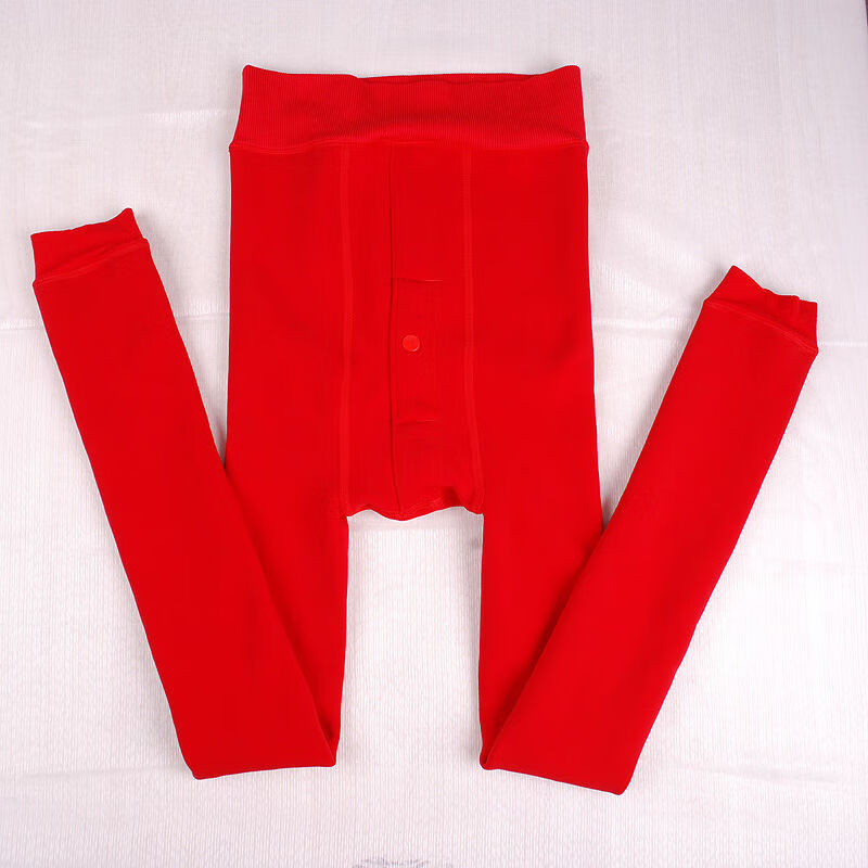 本命年大红色男士保暖裤加厚加绒打底裤棉毛裤秋裤结婚秋冬季单件男士