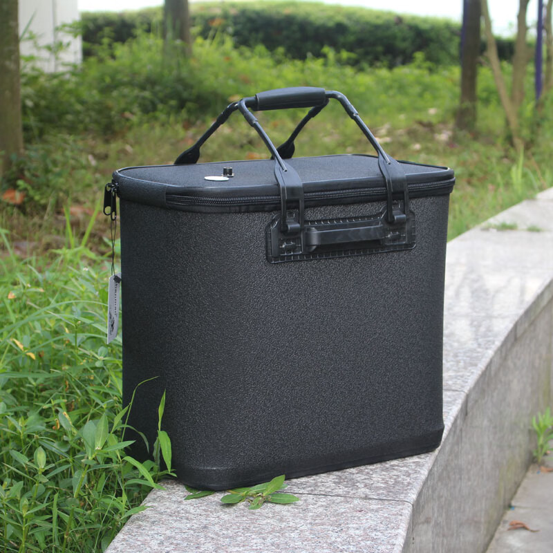 新款硬底鱼护桶钓鱼水桶eva加厚活鱼护箱渔具鱼兜装鱼ldn422540红色三