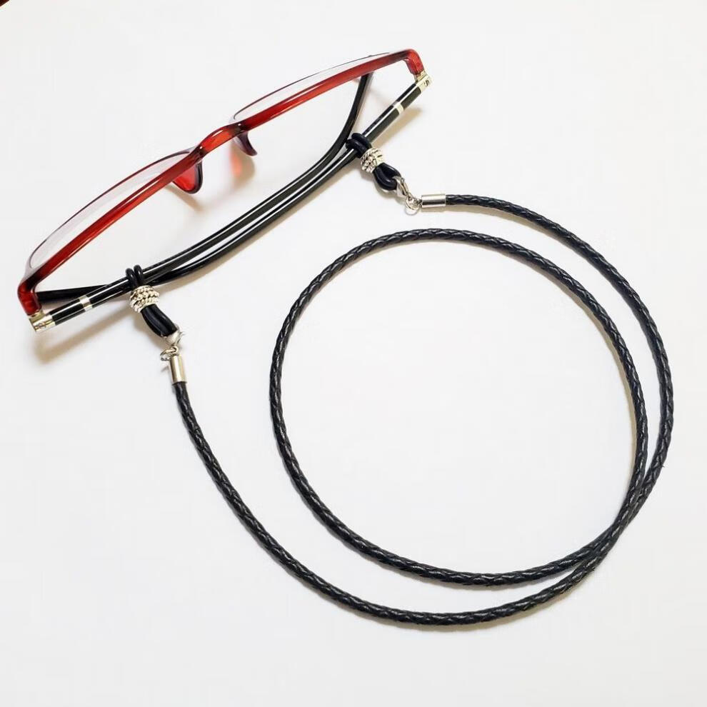 均欣眼镜连绳复古仿牛皮眼镜链时尚墨镜挂绳太阳镜防掉绳挂脖眼镜皮绳