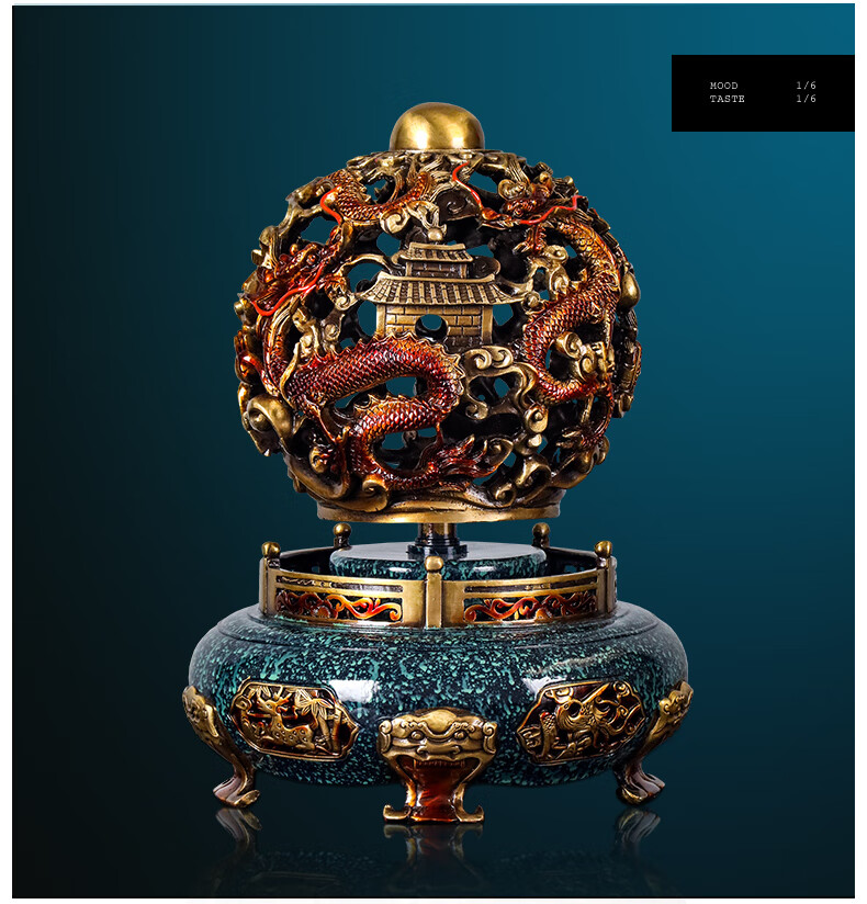 高端开业礼品客厅摆件九龙献瑞开业礼物 九转龙球聚宝盆特大号【图片