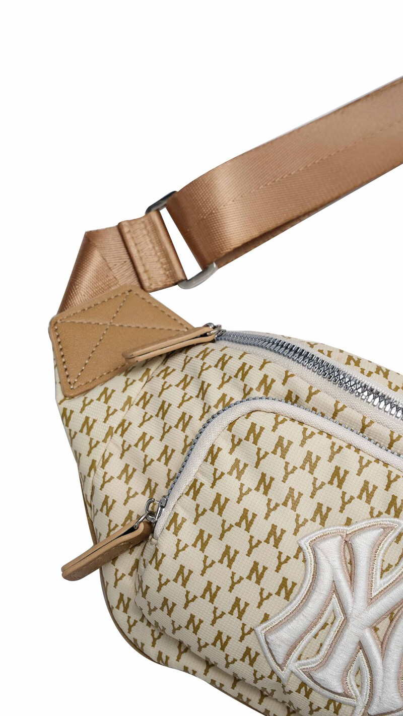 2022新款韩国mlb腰包女夏季经典刺绣洋基队老花跑步运动胸包男ny单肩