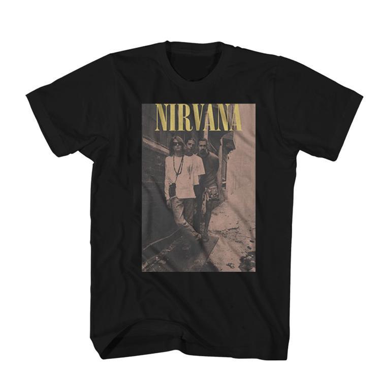 nirvana t恤涅槃乐队科特 柯本cobain摇滚复古朋克短袖t恤 黑色 关注