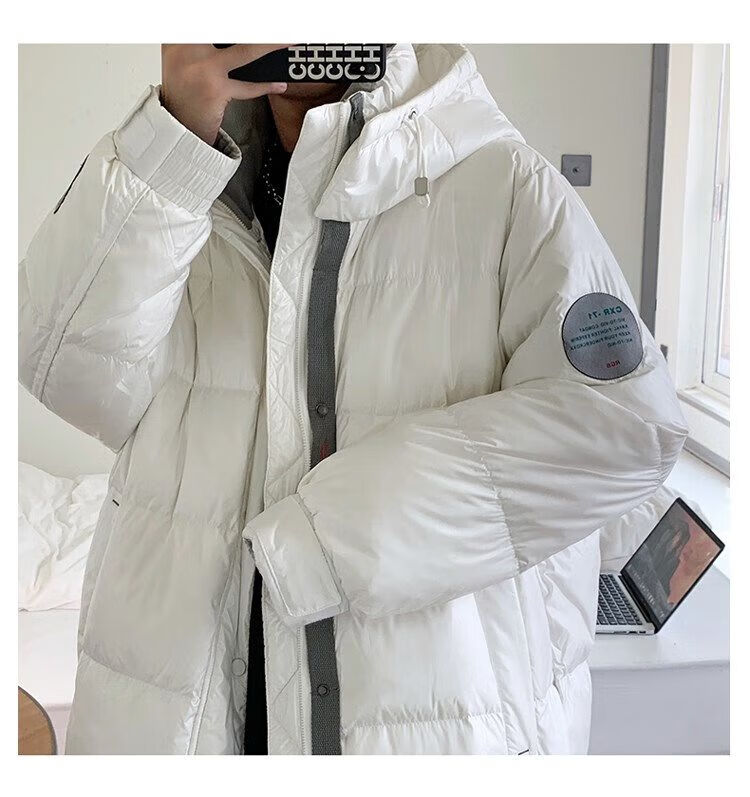 卡思图鲨鱼中长款翻领衣外套男冬季美式高街潮牌修身型休闲加厚风衣服