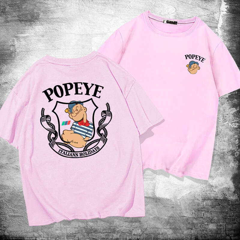英梵度大力水手t恤 popeye联名短袖男女夏季宽松古着vintage半袖情侣