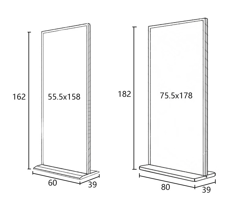 缤威 门型展架玻璃立牌丽屏展架门型展示牌立式落地式广告牌宣传水牌