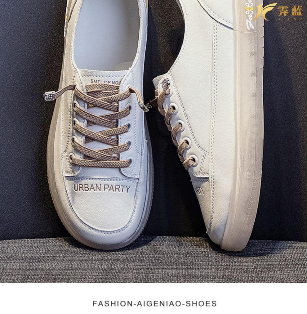 霁蓝品牌休闲鞋女轻奢中青年女士夏季新款高端平底小白鞋女大码浅口