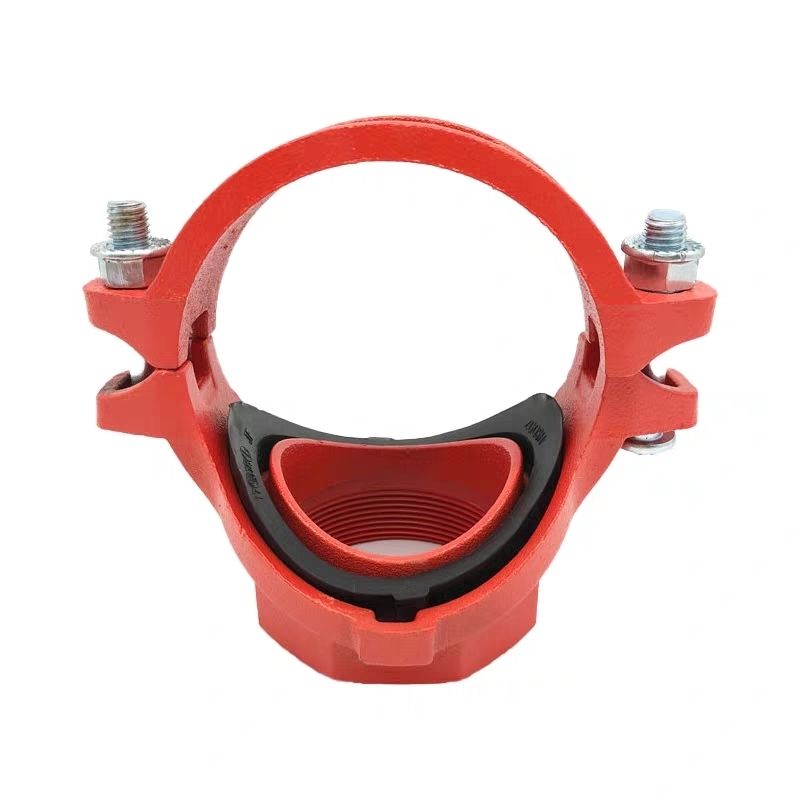 消防小口径卡箍机械三通沟槽管件机芯内丝三通开孔螺纹三通dn12525