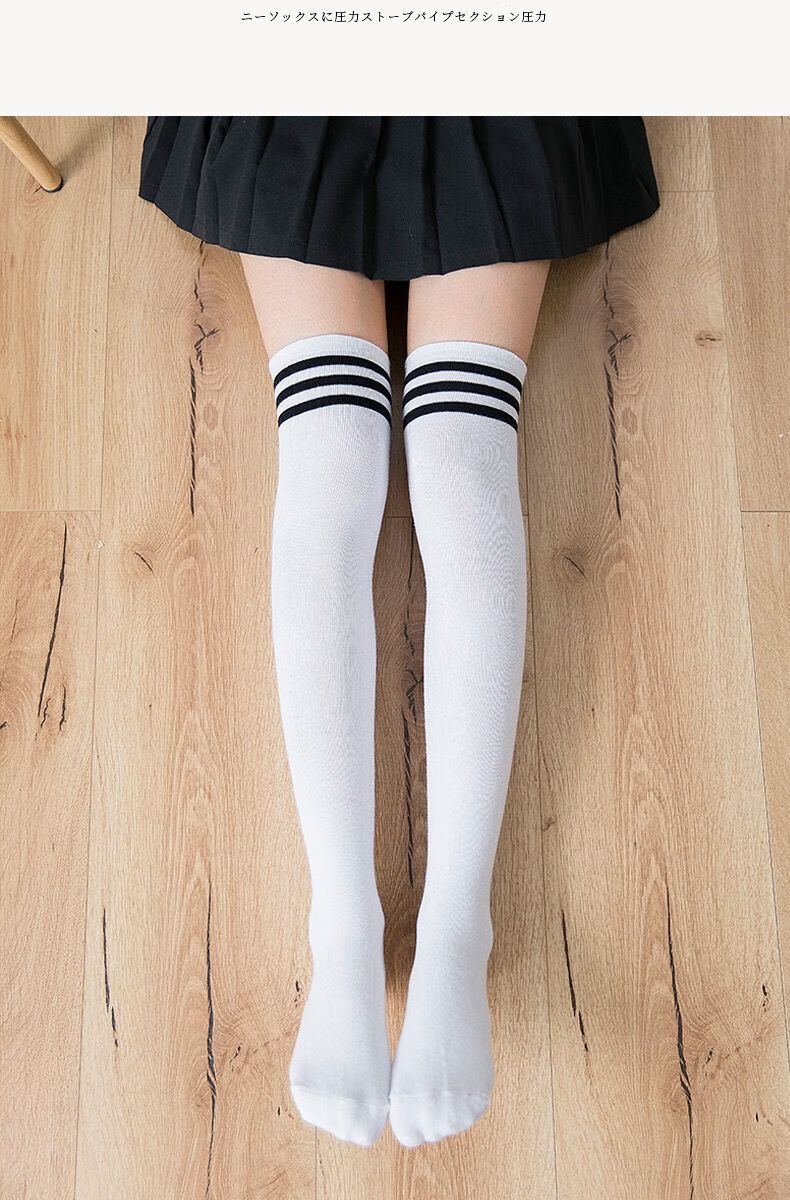 新品过膝袜女生日系学生长筒袜孑大腿袜过膝盖的高筒袜韩版中筒学生