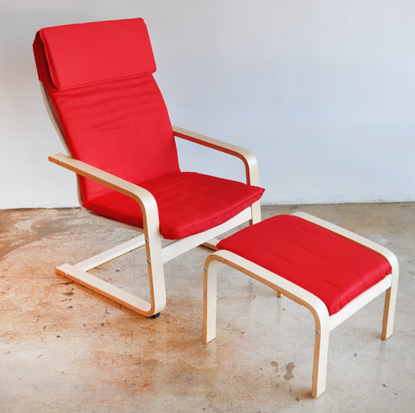 北欧风格佩洛扶手椅阳台客厅休闲椅老人用懒人椅孕妇躺椅简约 麻布深