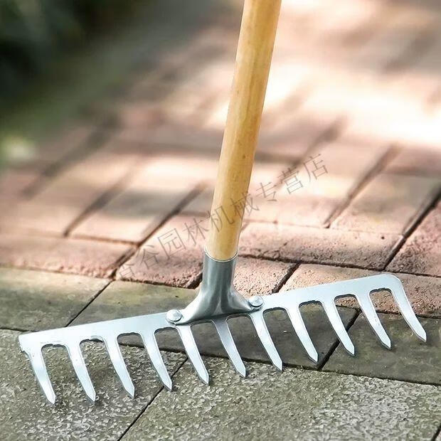 农用钉耙多功能钢扒子铁耙子小耙子搂草松土种菜园林工具四齿钉耙加厚