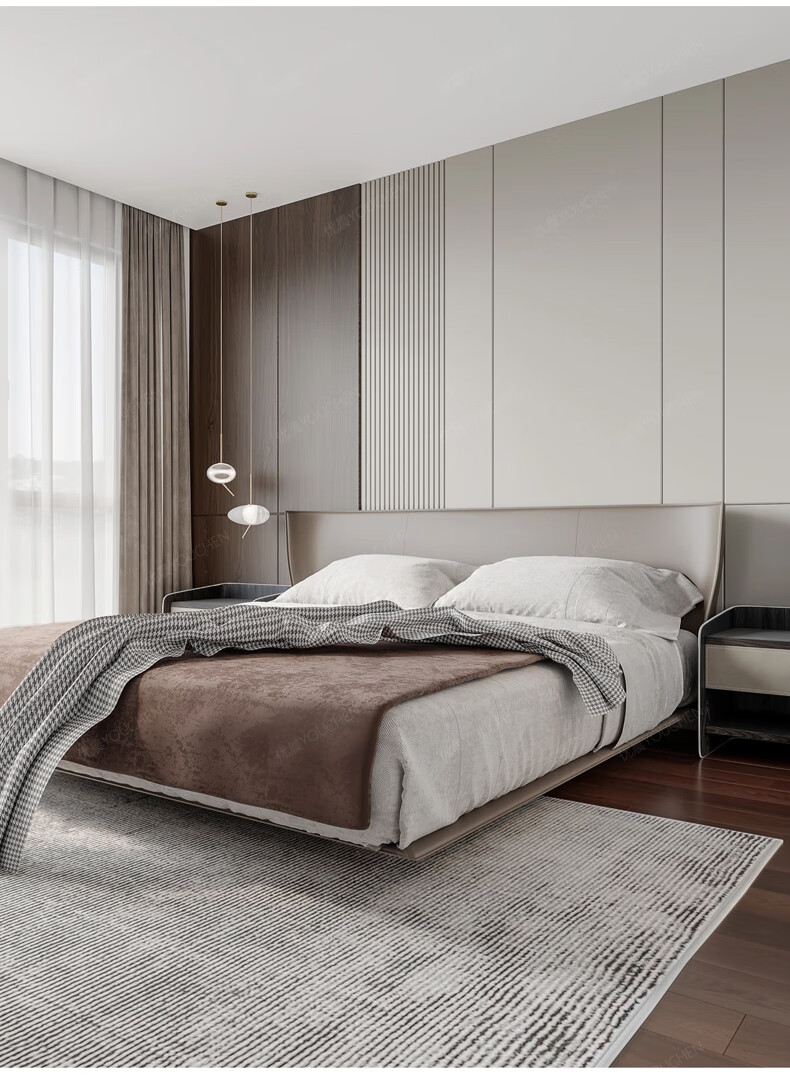 旗舰新品优晨意大利alys真皮床高端大气设计师意式极简床品牌主卧现代