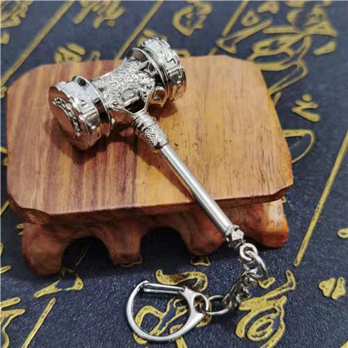 斗罗大陆动漫周边唐三昊天锤金属玩具模型钥匙扣挂件色6厘米实心不送