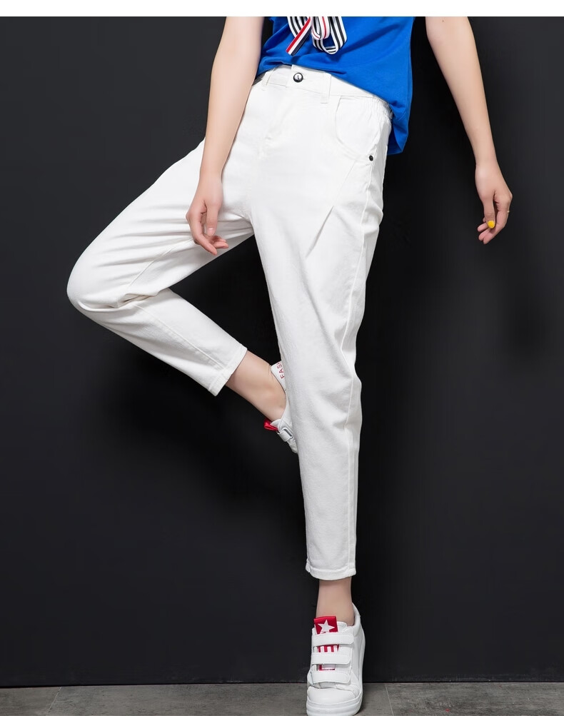 九分裤显瘦宽松加绒休闲大码哈伦裤女士黑色单款长裤31135145斤左右