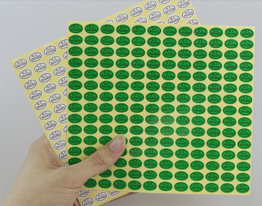 然修(ranxiu)qc绿底 passed标签 qcpass质检不干胶商标pass贴纸产品