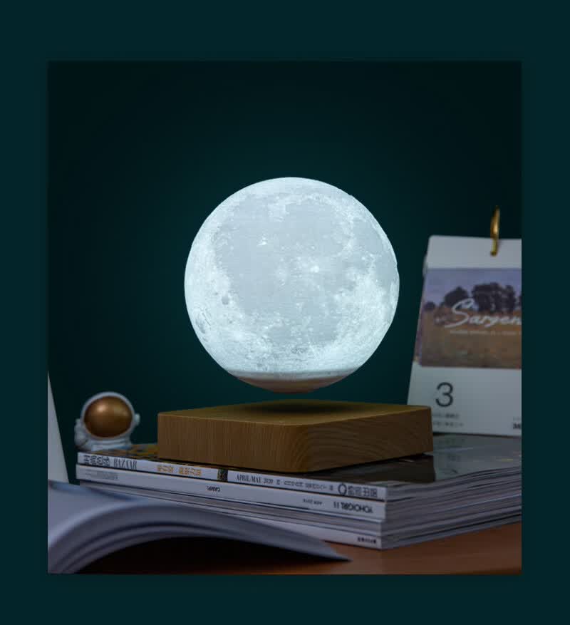 磁悬浮月球灯蓝牙 磁悬浮月球灯星球小夜灯床头台灯网红月亮氛围送