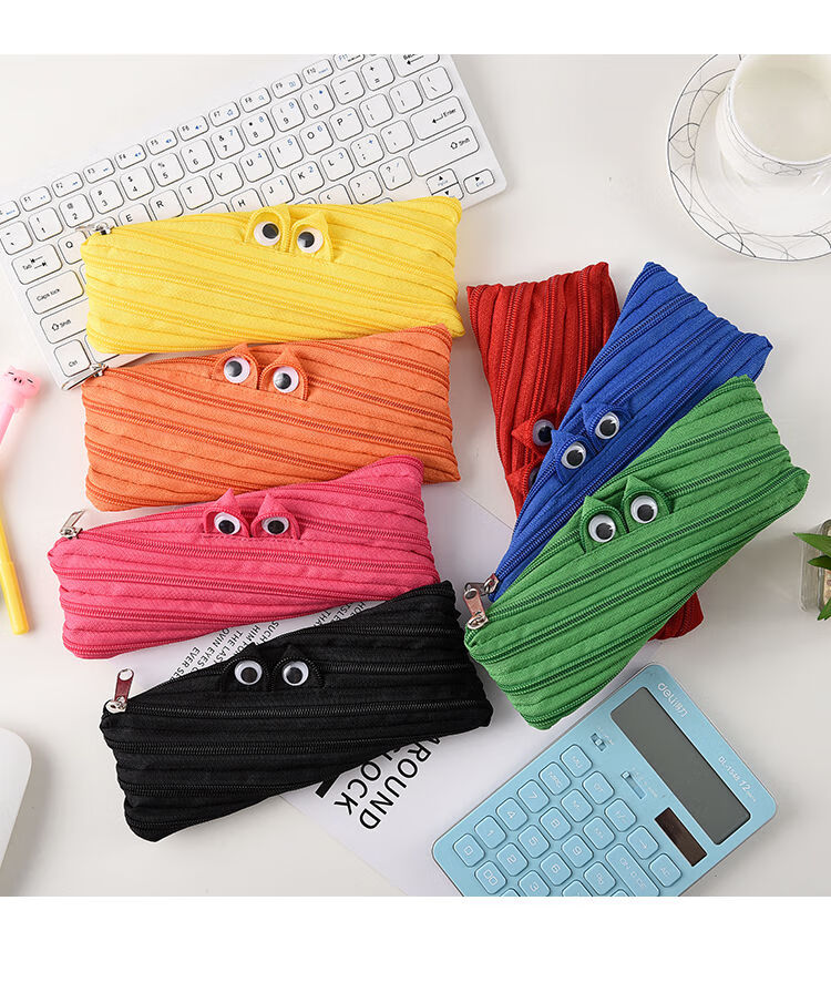 4文具批发】可爱怪兽笔袋创意个性搞怪一根拉链铅笔盒文具盒男女生简