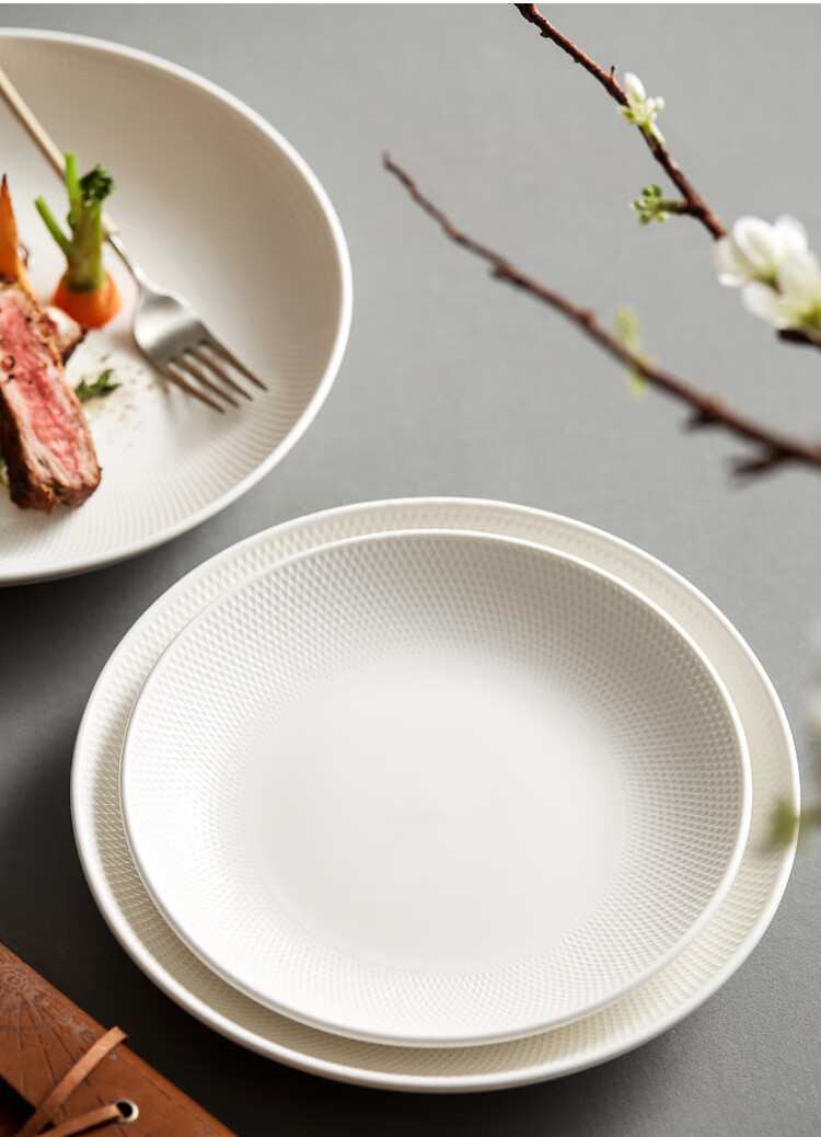 高级感深盘子菜盘碟子家用创意炒菜酒店餐具高档特色陶瓷餐厅餐盘7