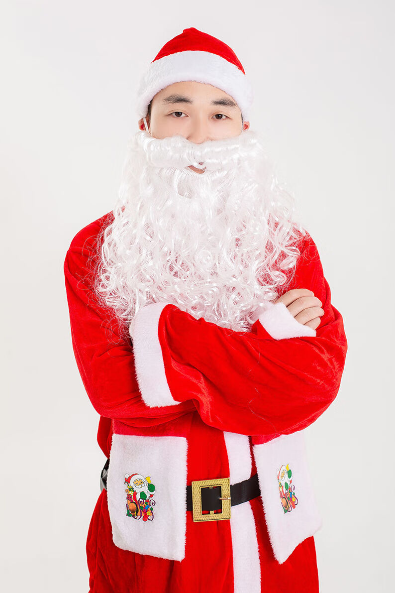 圣诞老人衣服男女金丝绒圣诞服装儿童成人男孩圣诞老公公服装套装男士