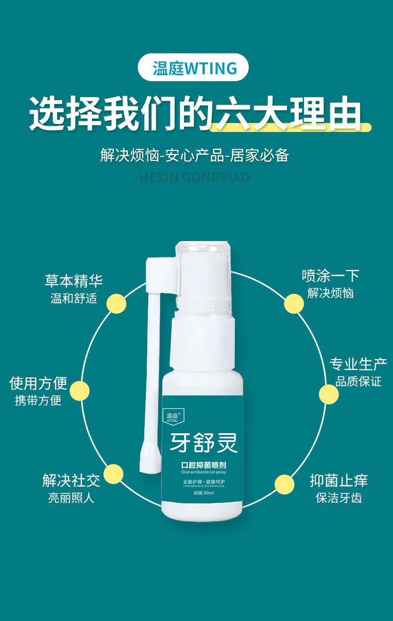 【官方自营】温庭a型牙舒灵喷剂牙龈肿痛1号一号 疗程3盒装【图片