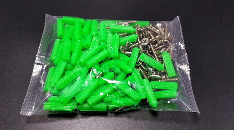 6厘膨胀管胶塞套装墙塞胶粒胶栓螺丝包安卫浴五金灯饰配件包 100套