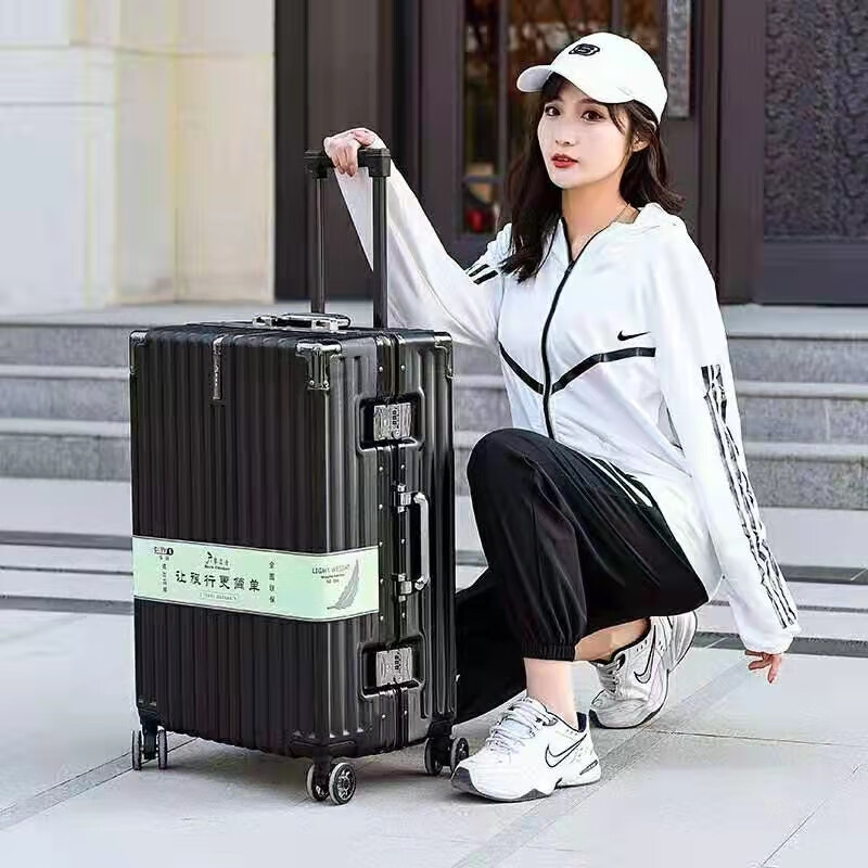 攀岩者拉杆箱旅行万向轮女男行李大容量28寸结实耐用靖烁 银色 28寸