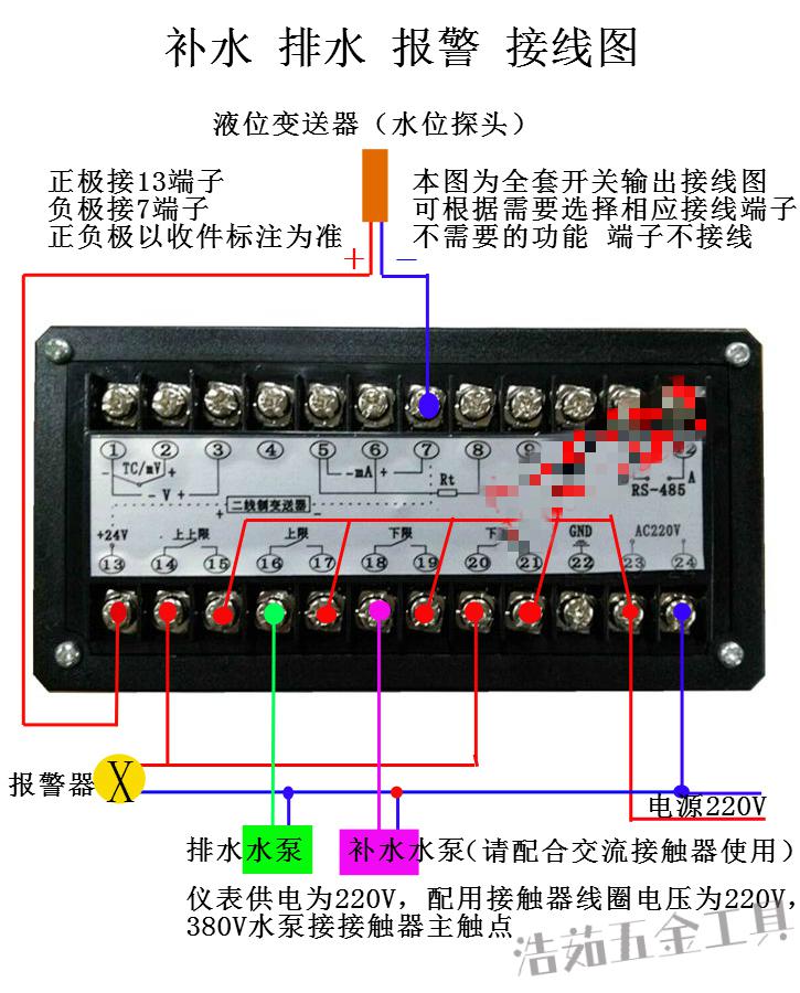 投入式液位计水位显示仪表液位变送器水池水箱水塔水位自动控制器 乳