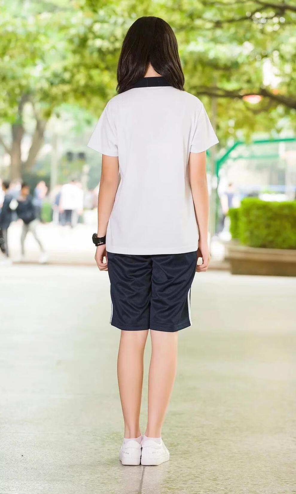 校服惠州揭阳光正实验中学校服初中高中校服女夏运动套装短t短裤155cm