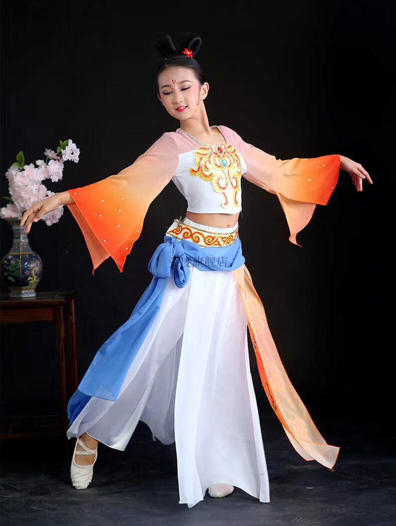 小孩子穿的女童演出服古典舞儿童豆蔻梢头蹈少儿扇子舞伞舞飘逸中国舞