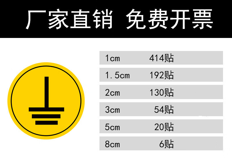 禾意 接地標識貼紙電力地線標籤貼電源線電工電氣三相配電箱櫃相位