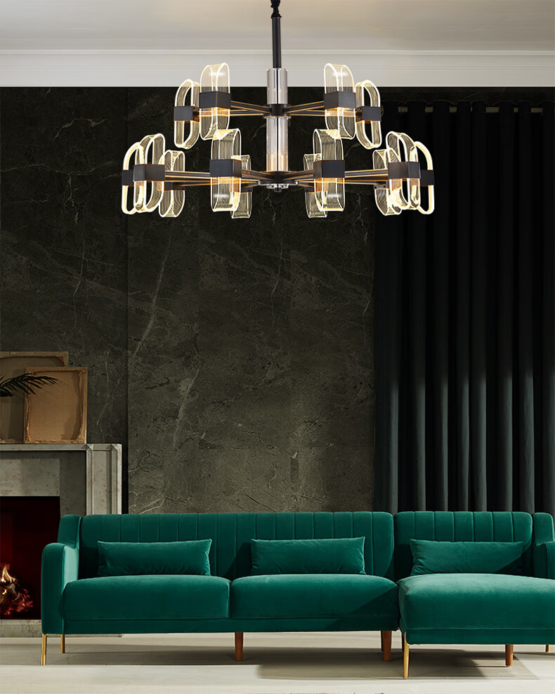 现代简约led吊灯全铜灯北欧客厅卧室餐厅灯美式轻奢家装风格灯具 长排