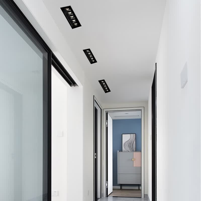 西亚照明嵌入式线条灯led格栅灯天花灯无边框设计极简客厅射灯外白内