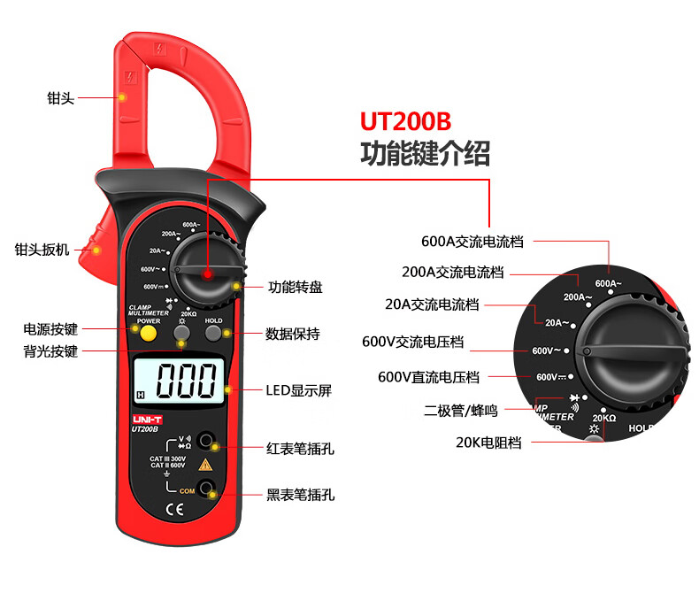 ut201钳形电流表说明书图片