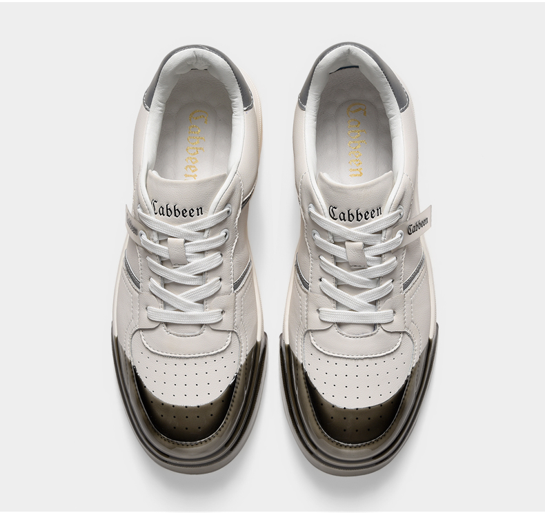 cabbeen卡宾男鞋增高小白鞋男百搭时尚运动板鞋男夏季鞋子男2022年