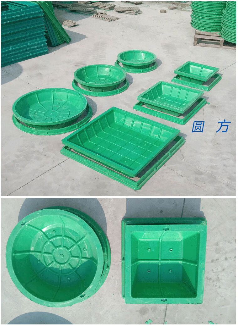 盆井下沉式植草草坪井隐形井方形检查井方600圆绿化种植井盖巧克力色