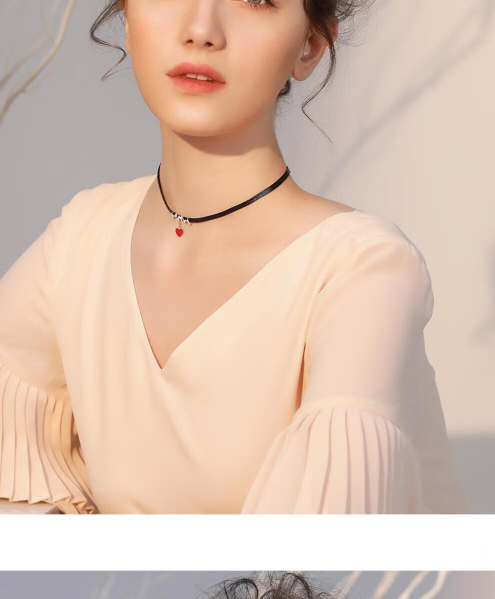 施华洛世奇锆银choker项圈颈链女日韩版简约个性短款锁骨链项链颈带