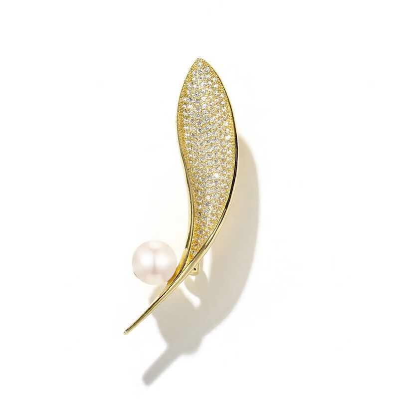 dayilai个性西装西服毛衣胸针女锆石羽毛胸针衣服配饰精致胸花色