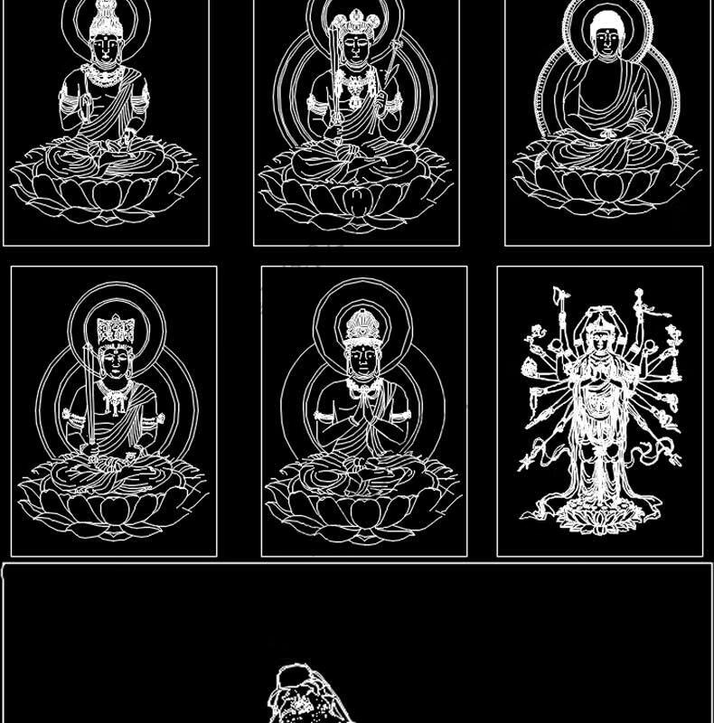 佛像观音和尚莲花宝座cad图库四大天王文殊普贤西游记人物【图片 价格