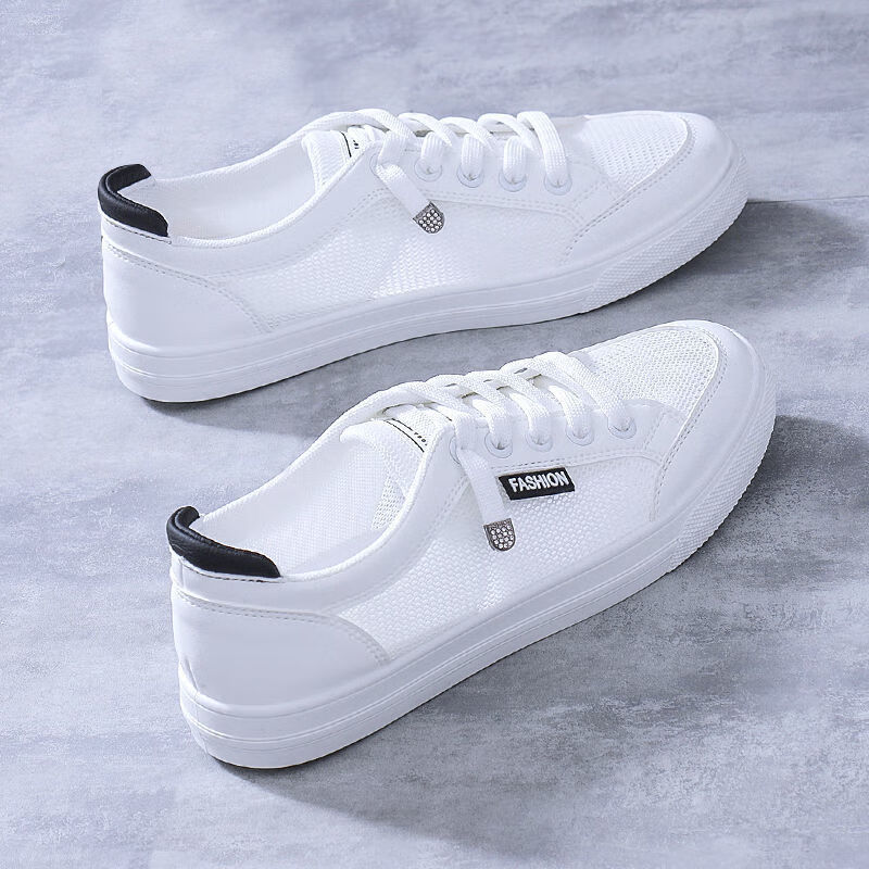 好质量小白鞋女款网面透气2021年新款百搭平底款白鞋休闲运动有运费险