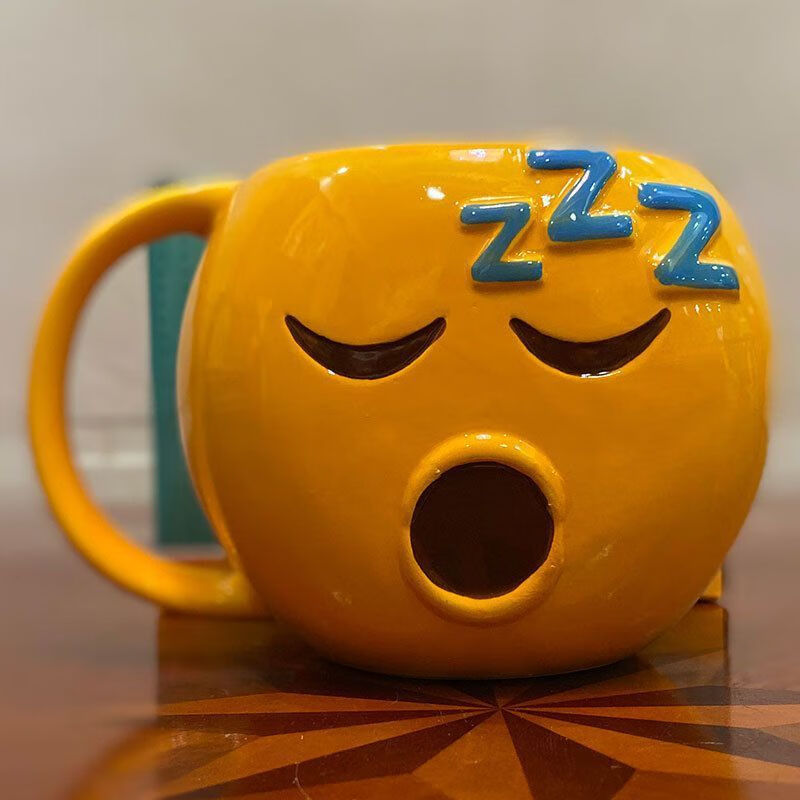 粑粑杯呆萌qq表情杯可爱陶瓷杯马克杯大容量早餐牛奶水杯心动无盖加杯