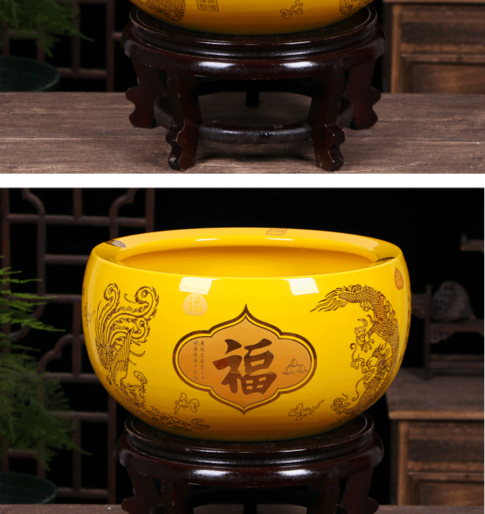 景德镇陶瓷聚宝盆客厅玄关桌面装饰中式摆件开业礼品简约 聚宝盆直径