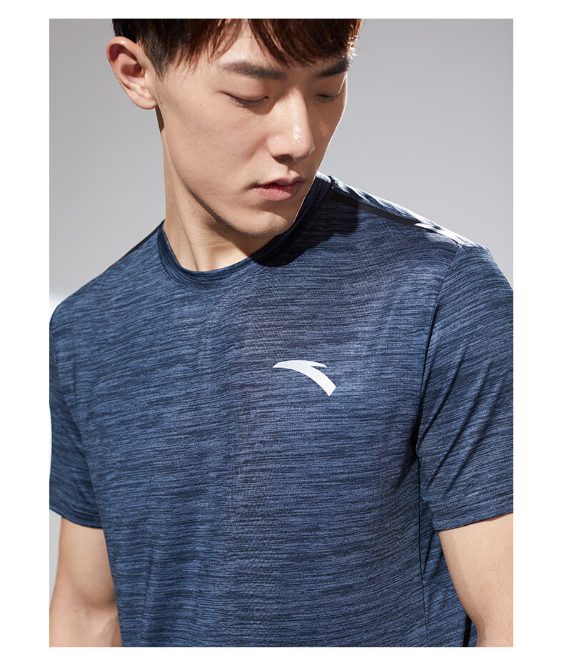 安踏短袖t恤男 综训系列 21新款夏季跑步训练速干短t透气排汗男士短袖