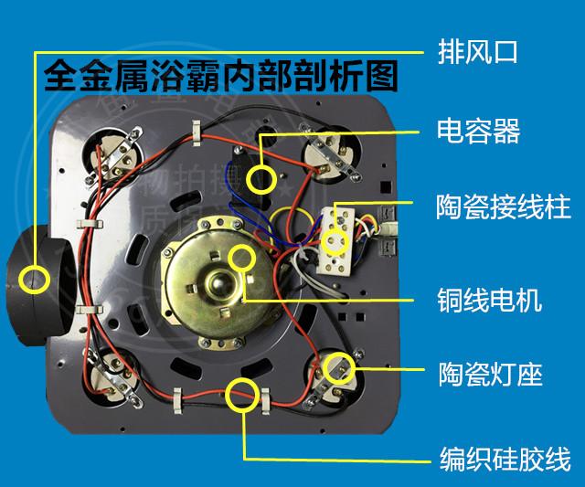 四灯浴霸配件灯泡灯暖取暖器换气扇风扇金属外壳箱体底座塑件4个弹簧