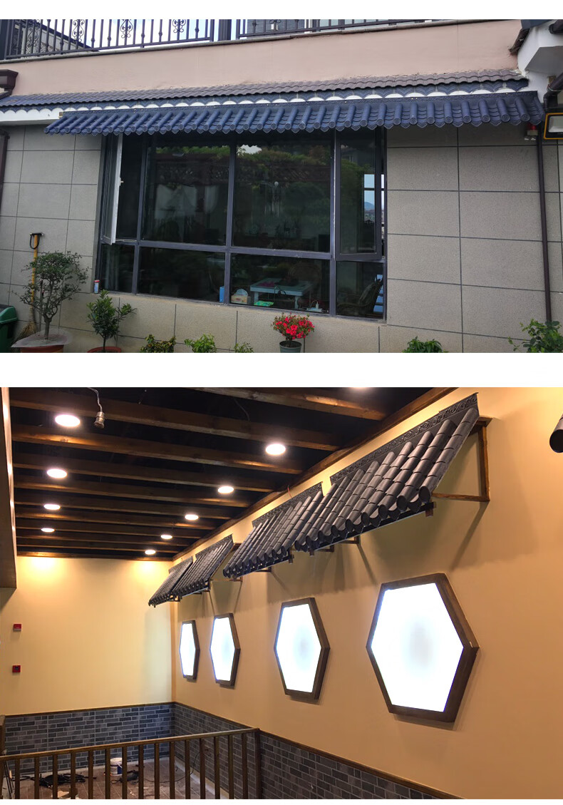 树脂瓦仿古瓦塑料屋檐古建中式一体瓦门头装饰瓦门头瓦室内室外装修