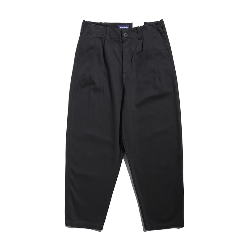 中年男士秋冬罗卜裤萝卜裤宽松打褶设计春夏时尚锥形裤小脚九分男裤