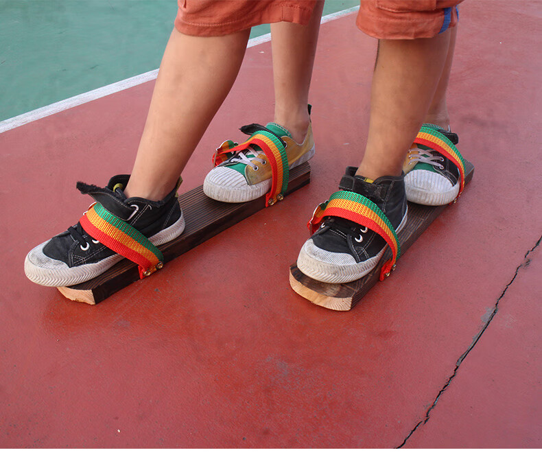 幼儿园感统训练器材儿童趣味运动会道具同舟共济旱地龙舟木板鞋定制