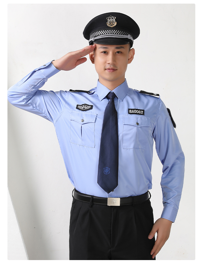 保安工作服夏季短袖衬衣物业安保制服执勤服夏装上衣白色保安服装