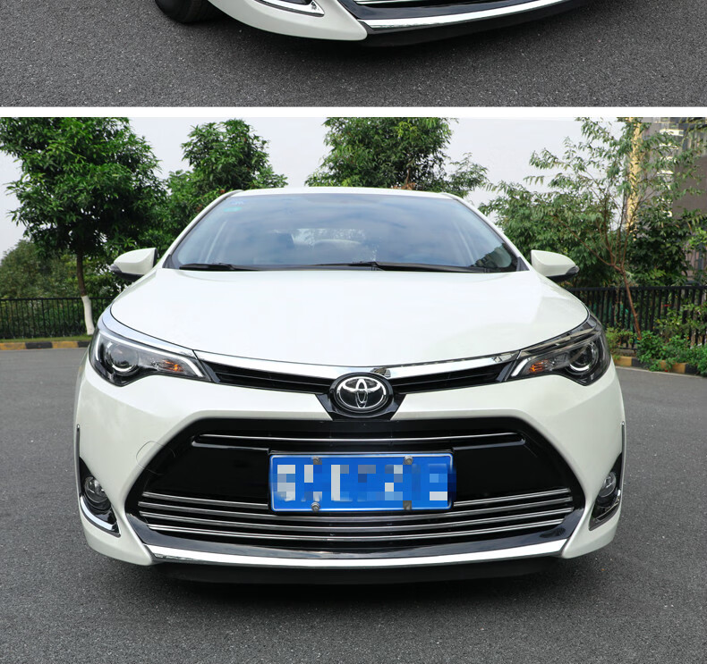 适用雷凌中网装饰条 雷凌中网改装进气格栅亮条双擎前脸亮片 14-16款