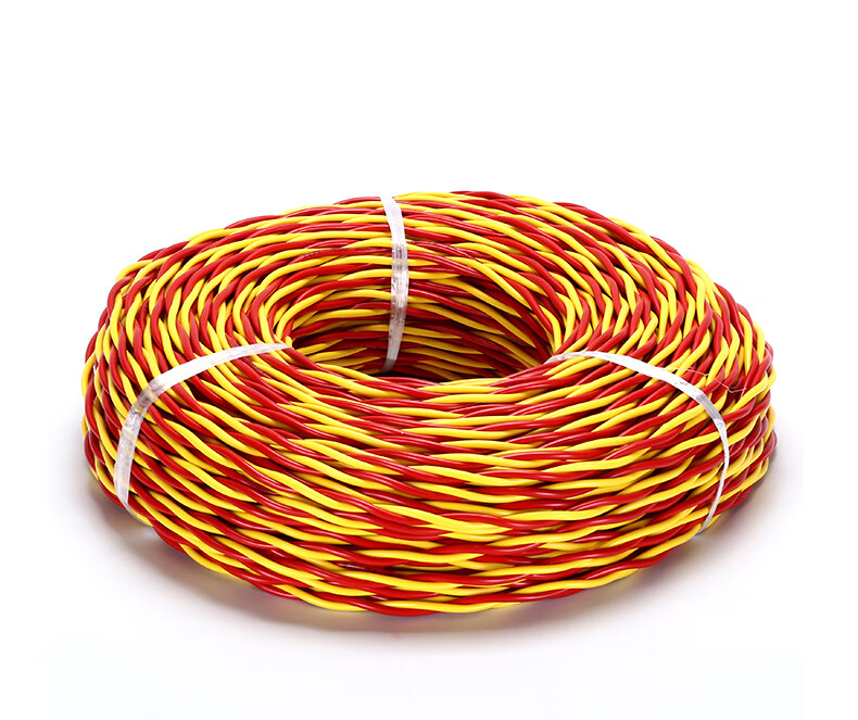 纯铜家用电源线rvs消防花线充电线灯头双绞线2芯1.52.5平方 黄绿 2x1.