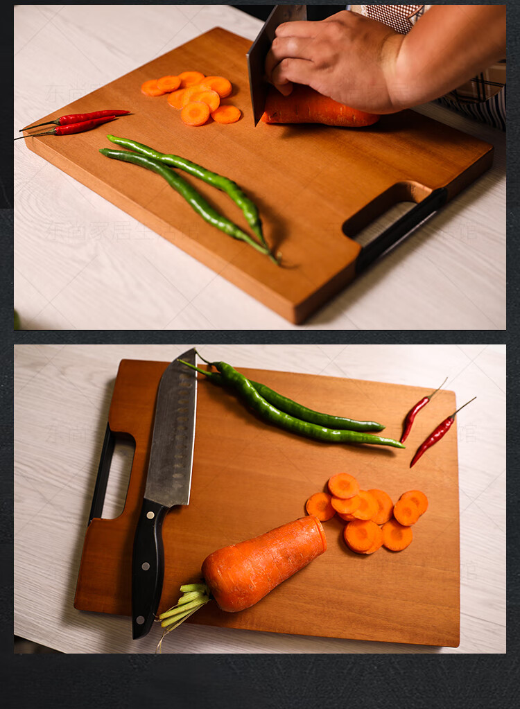 桃花心木砧板 双枪越南桃花心木菜板加厚擀面切菜案板实木整木家用