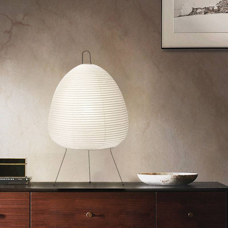 日式野口勇侘寂风台灯 卧室床头装饰设计师ins蚕丝宣纸书房阅读灯